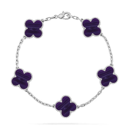 [Mysitc ]New CLOVER 5 MOTIF PURPLE STRIPES BRACELET COLLECTION