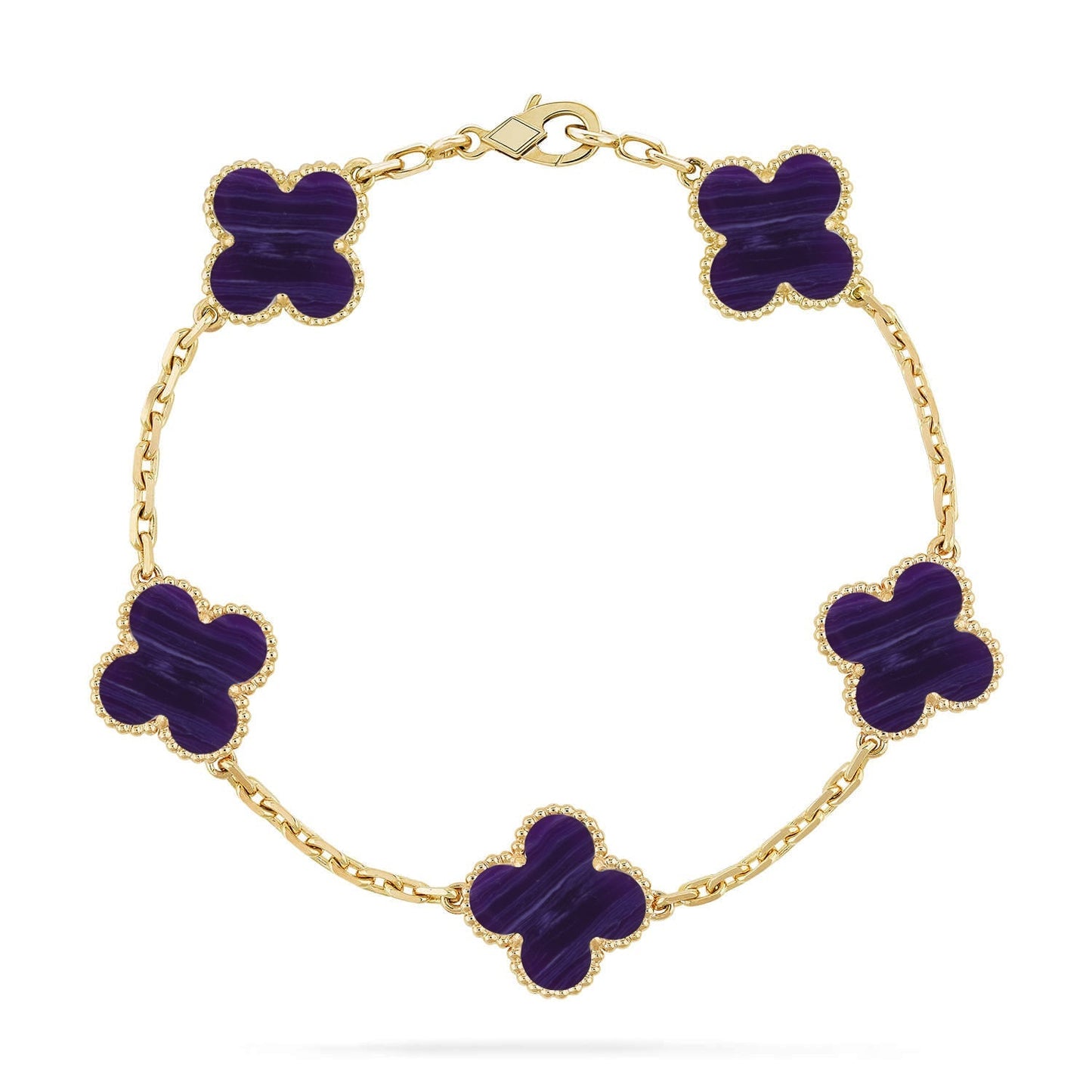 [Mysitc ]New CLOVER 5 MOTIF PURPLE STRIPES BRACELET COLLECTION