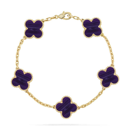 [Mysitc ]New CLOVER 5 MOTIF PURPLE STRIPES BRACELET COLLECTION