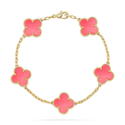 [Mysitc ]New  CLOVER 5 MOTIFS  PINK MOP BRACELET COLLECTION