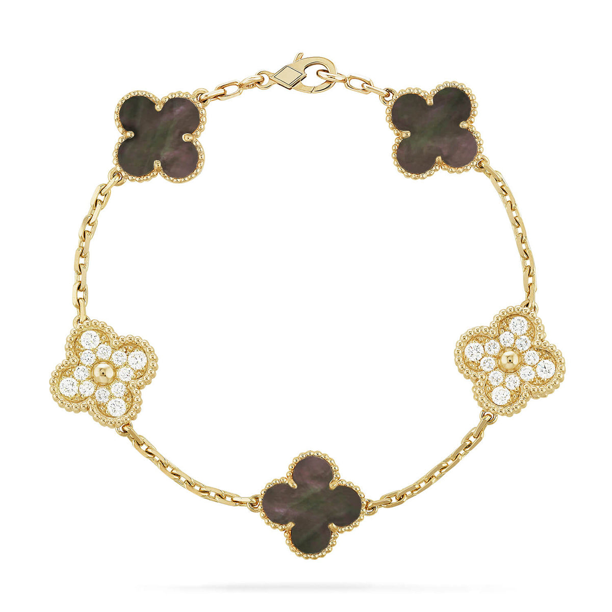[Mysitc ]New CLOVER 5 MOTIF GRAY MOP BRACELET COLLECTION