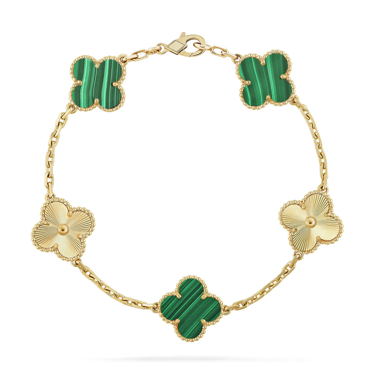 [Mysitc ]New  CLOVER 5 MOTIF MALACHITE BRACELET COLLECTION