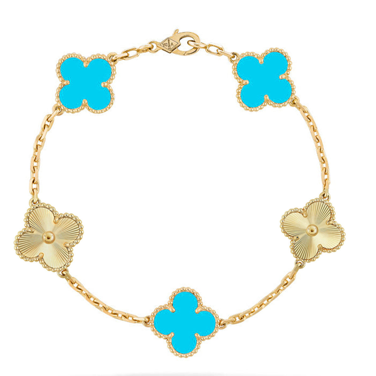 [Mysitc ]New  CLOVER 5 MOTIF TURQUOISE BRACELET COLLECTION