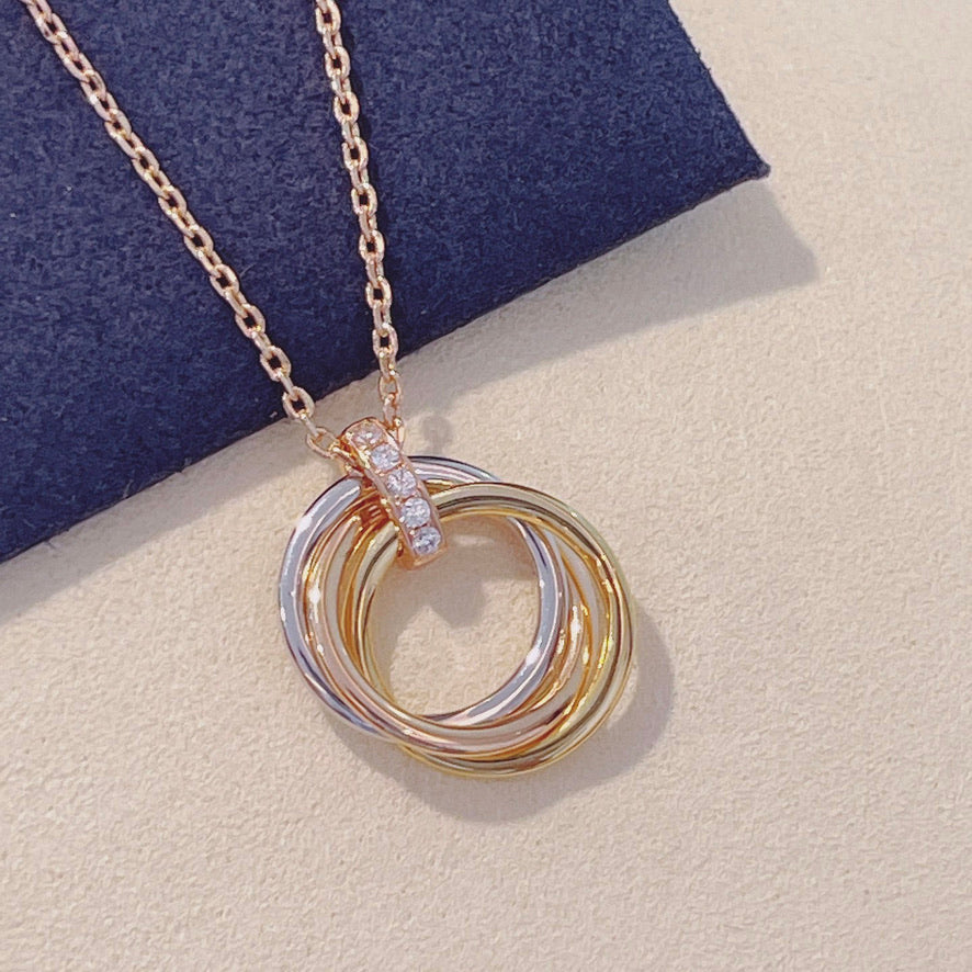 Mysitc TRINITY NECKLACE GOLD  DIAMONDS