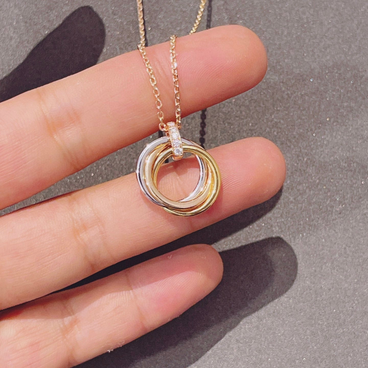 Mysitc TRINITY NECKLACE GOLD  DIAMONDS