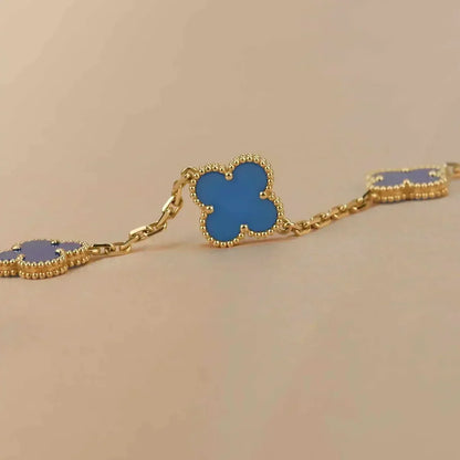 [Mysitc ]New CLOVER 5 MOTIF BLUE AGATE BRACELET COLLECTION