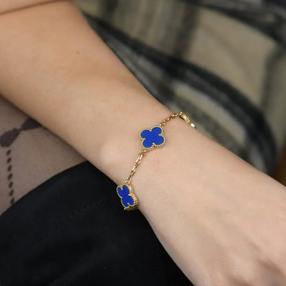 [Mysitc ]New CLOVER 5 MOTIF BLUE AGATE BRACELET COLLECTION