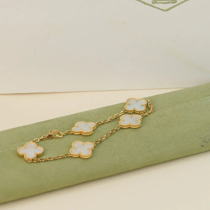 [Mysitc ]New CLOVER WHITE PEARL MOP 5 MOTIF BRACELET COLLECTION