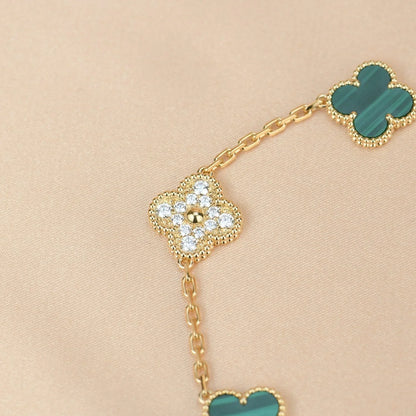 [Mysitc ]New  CLOVER 5 MOTIF MALACHITE BRACELET COLLECTION