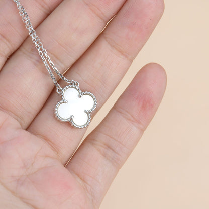 Mysitc CLOVER  15MM WHITE MOTHER-OF-PEARL SILVER