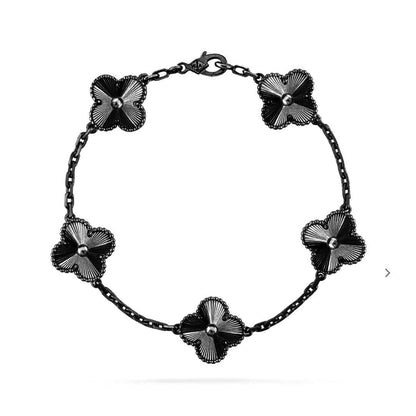 [Mysitc ]New CLOVER 5 MOTIF BLACK BRACELET
