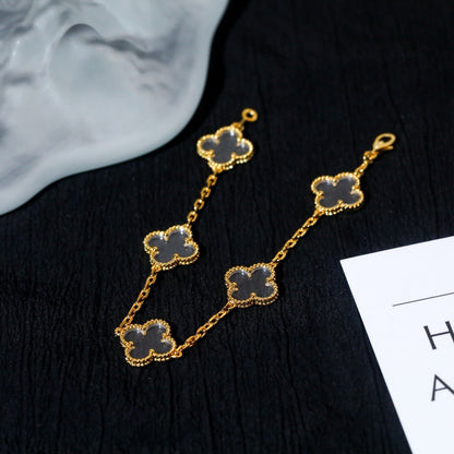 [Mysitc ]New CLOVER 5 MOTIF ROCK CRYSTAL BRACELET