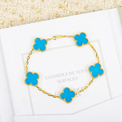 [Mysitc ]New  CLOVER 5 MOTIF TURQUOISE BRACELET COLLECTION