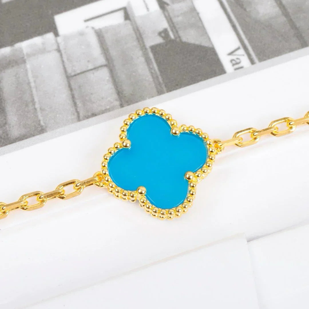[Mysitc ]New  CLOVER 5 MOTIF TURQUOISE BRACELET COLLECTION