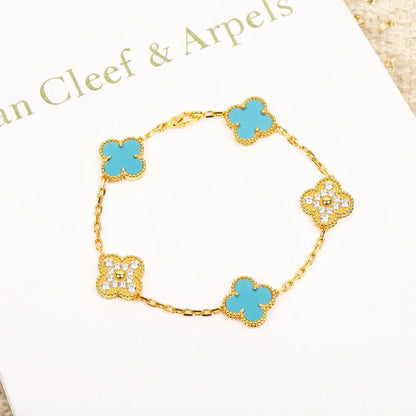 [Mysitc ]New  CLOVER 5 MOTIF TURQUOISE BRACELET COLLECTION