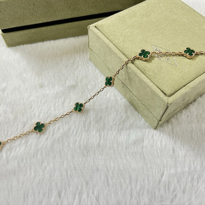 [Mysitc ]CLOVER 6 MOTIF MALACHITE BRACELET