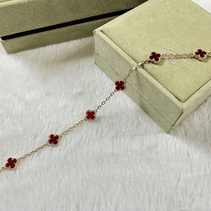 [Mysitc ]CLOVER 6 MOTIF RED AGATE BRACELET