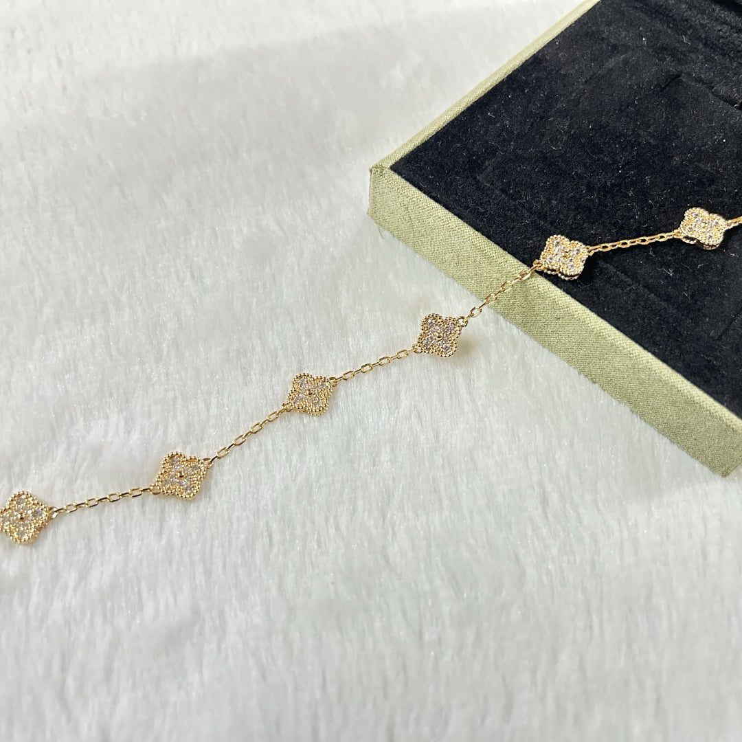 [Mysitc ]New CLOVER 6 MOTIF DIAMOND BRACELET