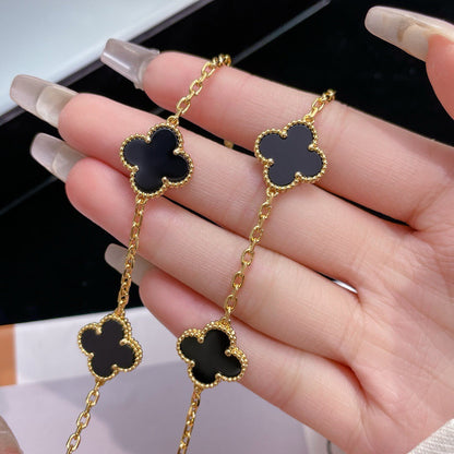 Mysitc CLOVER 10 MOTIFS ONYX NECKLACE