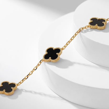 Mysitc CLOVER 10 MOTIFS ONYX NECKLACE