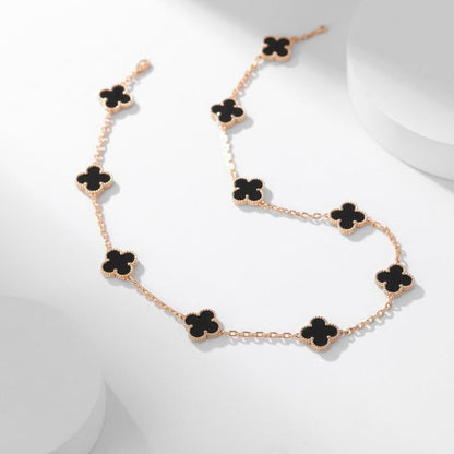 Mysitc CLOVER 10 MOTIFS ONYX NECKLACE