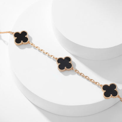 Mysitc CLOVER 10 MOTIFS ONYX NECKLACE
