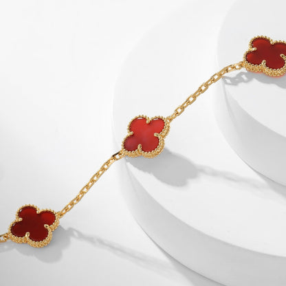Mysitc CLOVER 10 MOTIFS CARNELIAN NECKLACE