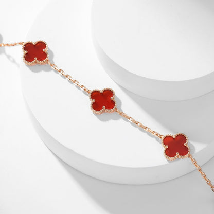 Mysitc CLOVER 10 MOTIFS CARNELIAN NECKLACE