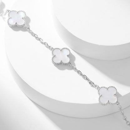 Mysitc CLOVER 10 MOTIFS WHITE MOTHER OF PEARL NECKLACE