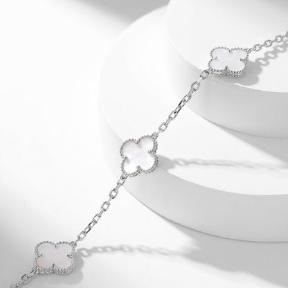 Mysitc CLOVER 10 MOTIFS WHITE MOTHER OF PEARL NECKLACE
