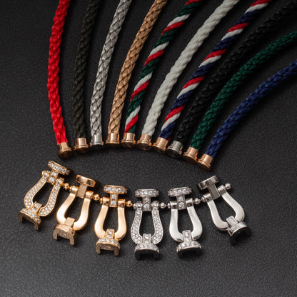 Mysitc FORCE LARGE HORSESHOE FULL DIAMOND BRACELET SILVER