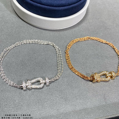 Mysitc FORCE SMALL HORSESHOE  DIAMOND CHAIN ROPE BRACELET