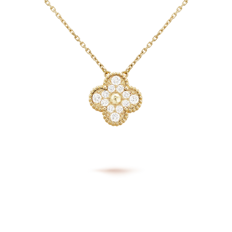 Mysitc CLOVER 15MM DIAMOND SINGLE FLOWER NECKLACE
