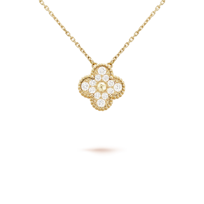 Mysitc CLOVER 15MM DIAMOND SINGLE FLOWER NECKLACE