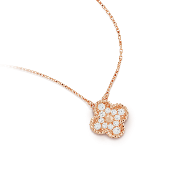 Mysitc CLOVER 15MM DIAMOND SINGLE FLOWER NECKLACE