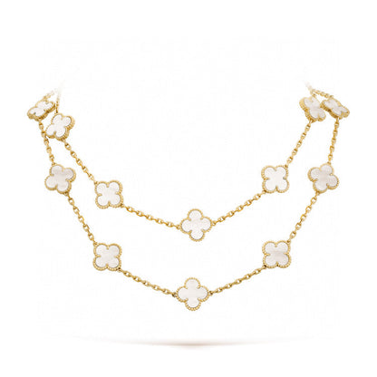Mysitc CLOVER 20 MOTIFS WHITE MOP NECKLACE