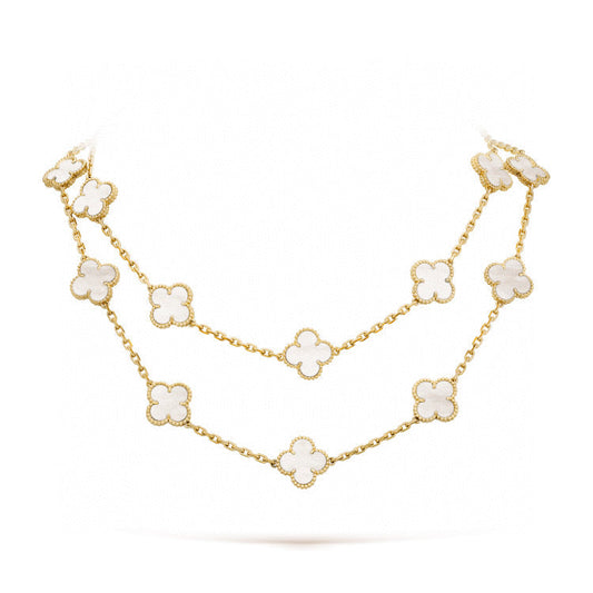 Mysitc CLOVER 20 MOTIFS WHITE MOP NECKLACE