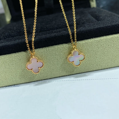 Mysitc CLOVER 15MM PINK MOTHER-OF-PEARL SINGLE FLOWER NECKLACE