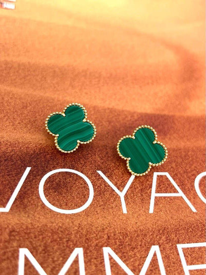[Mysitc ] CLOVER LARGE (20mm) 1 MOTIFS GREENER MOP STUD EARRINGS