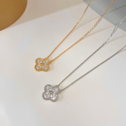 Mysitc CLOVER 15MM DIAMOND SINGLE FLOWER NECKLACE