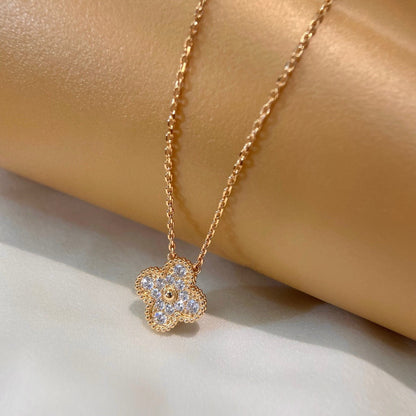 Mysitc CLOVER 15MM DIAMOND SINGLE FLOWER NECKLACE