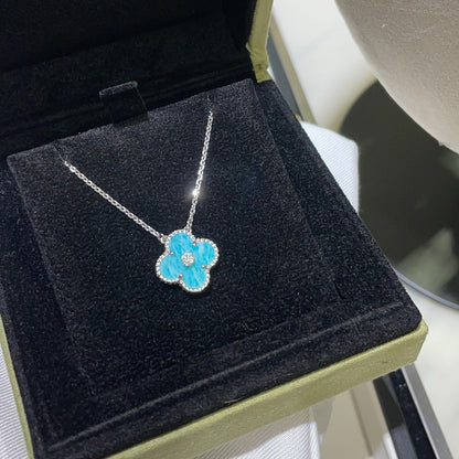Mysitc CLOVER 15MM DIAMOND SVRES PORCELAIN  NECKLACE SILVER