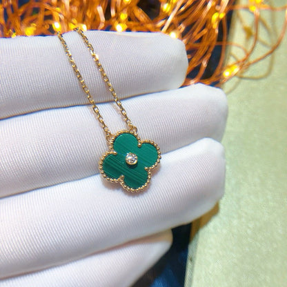 Mysitc CLOVER 15MM DIAMOND TURQUOISE NECKLACE