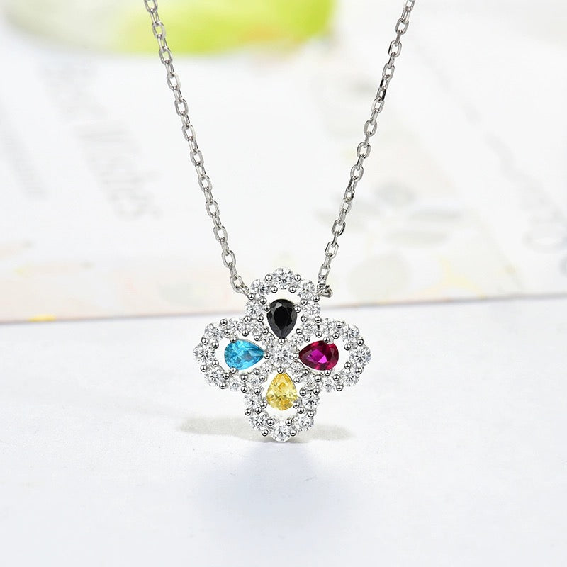 Mysitc LOOP NECKLACE FULL MOTIF DIAMOND 16MM MULTIPLE COLORS