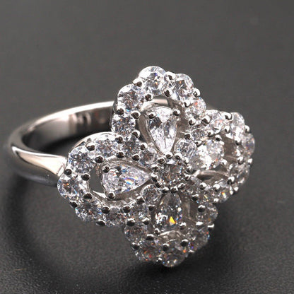 Mysitc LOOP RING FULL MOTIF DIAMOND 16MM SILVE
