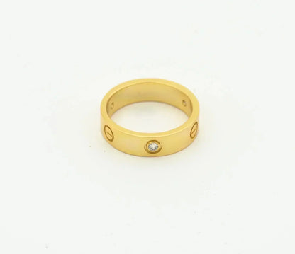 Mystischer LIEBESRING 4MM 1 DIAMANT GOLD