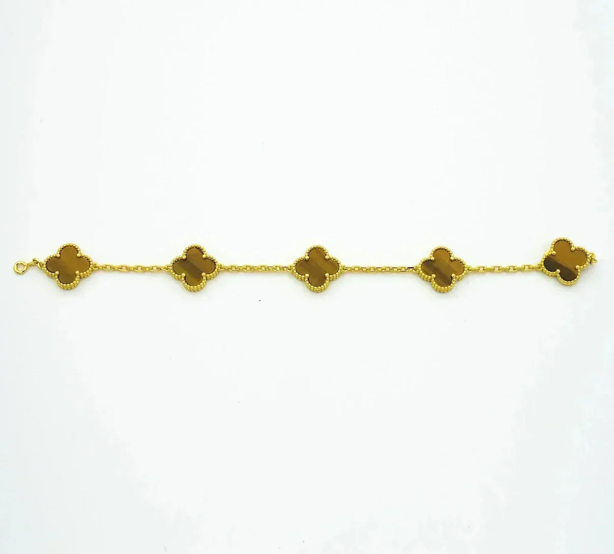 [Mysitc ]New  CLOVER 5 MOTIFS TIGER EYE BRACELET COLLECTION