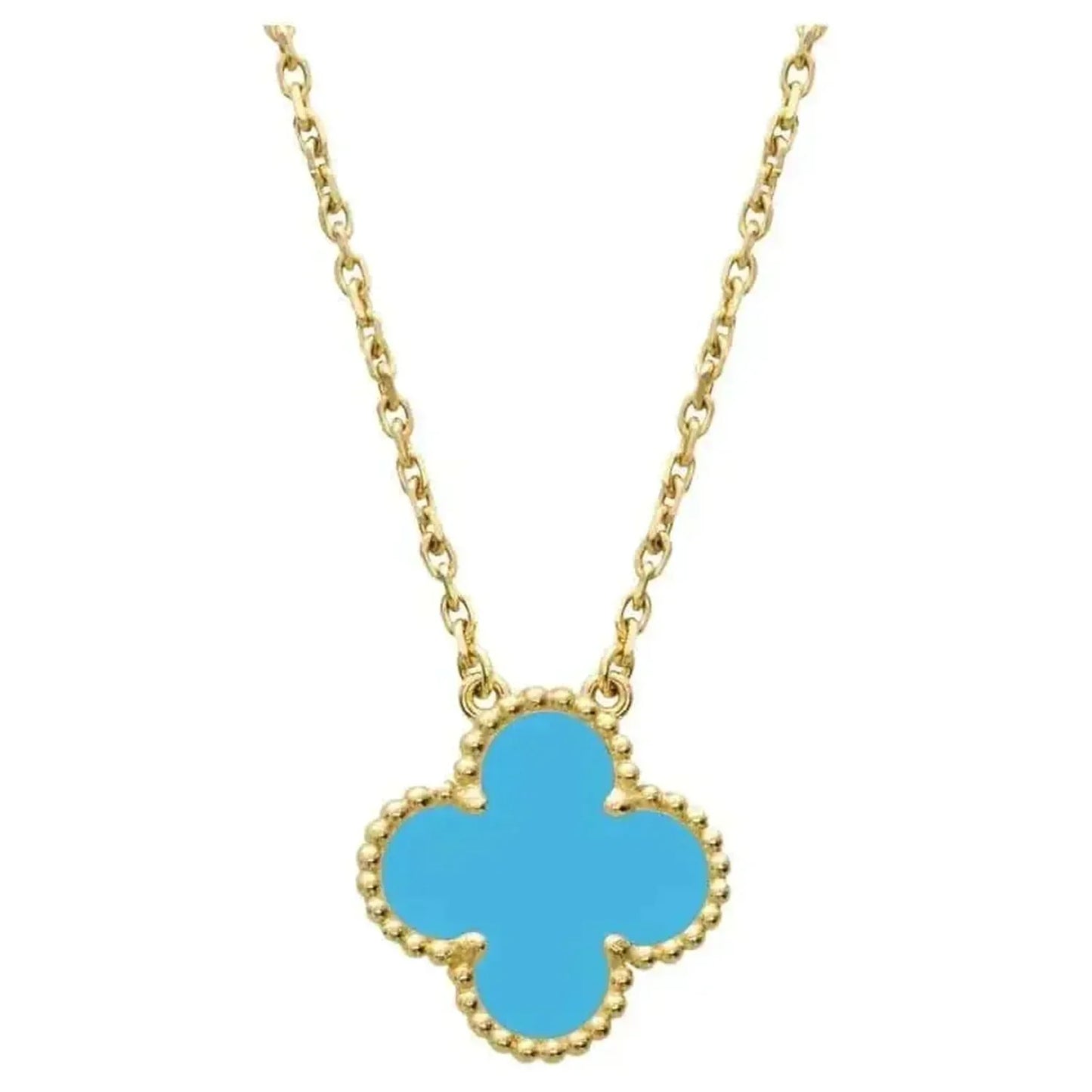 Mysitc CLOVER 15MM VINTAGE TURQUOISE NECKLACE
