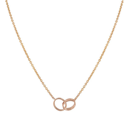 Mysitc LOVE NECKLACE DOUBLE RING PINK GOLD