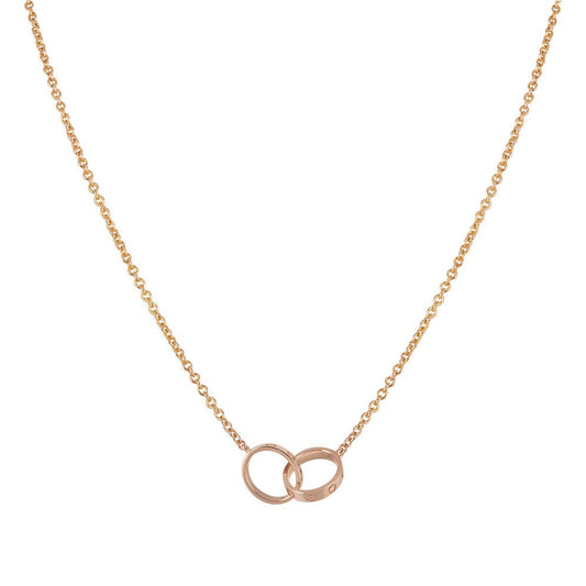 Mysitc LOVE NECKLACE DOUBLE RING PINK GOLD